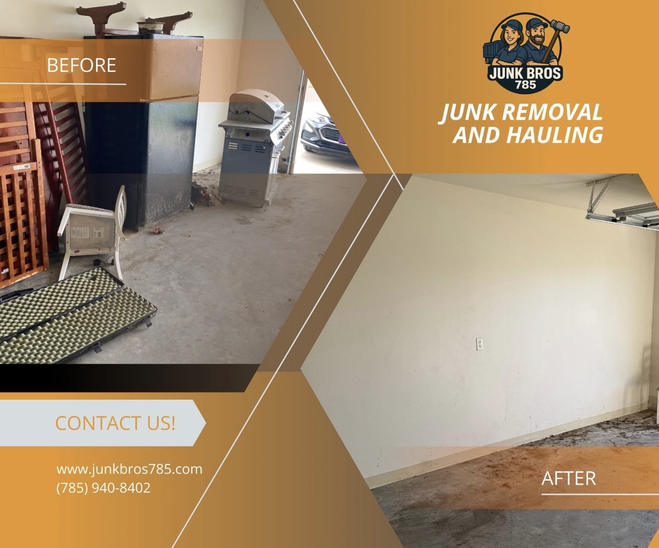 Garage before and after collage