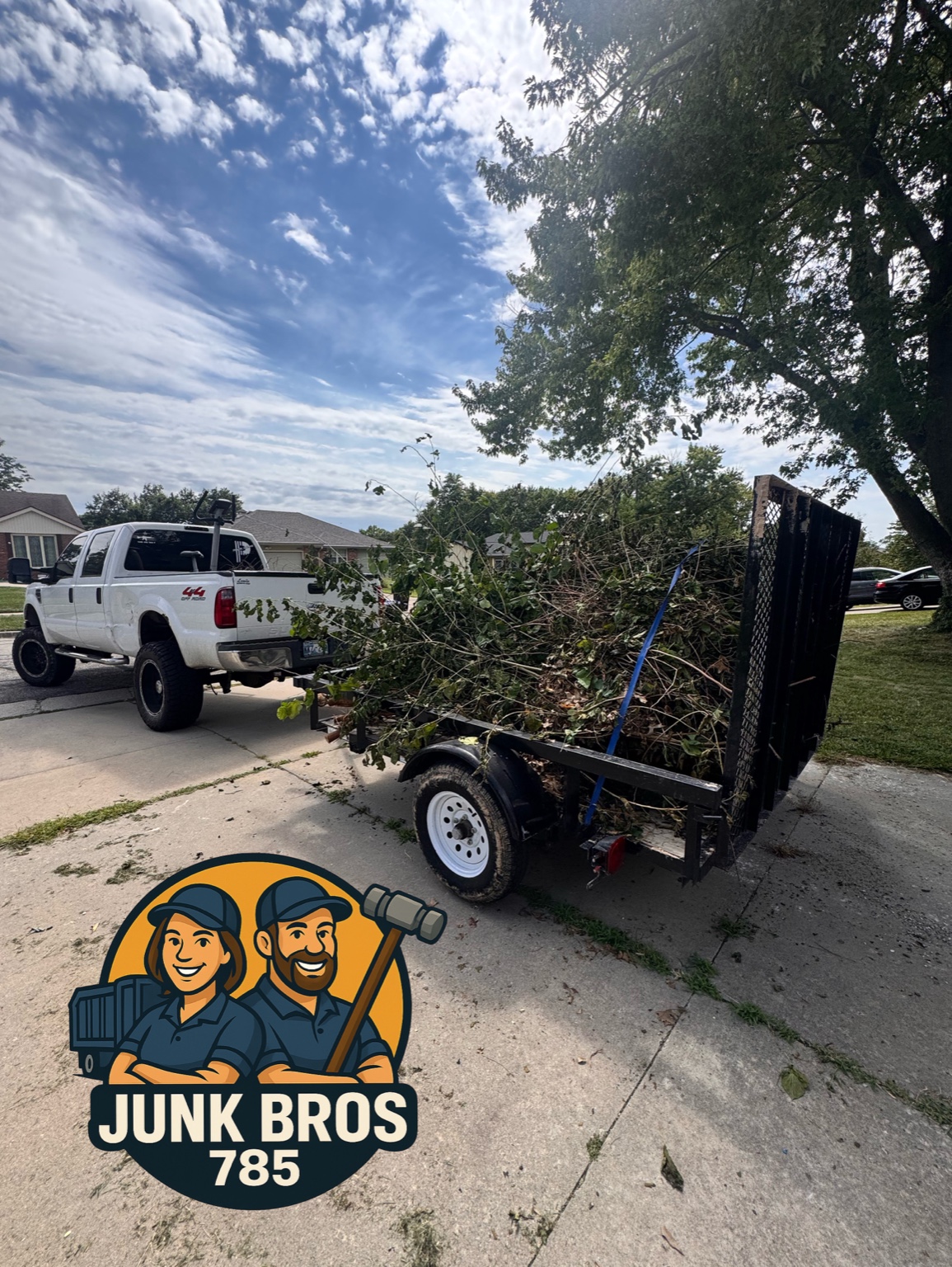 Branches loaded in trailer