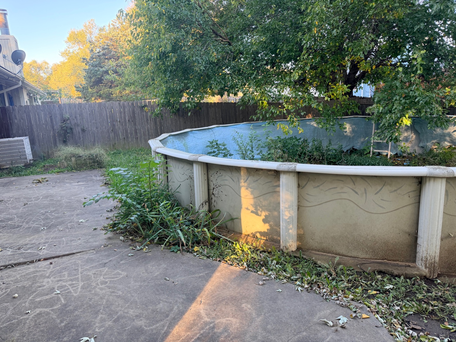Pool before removal wide view