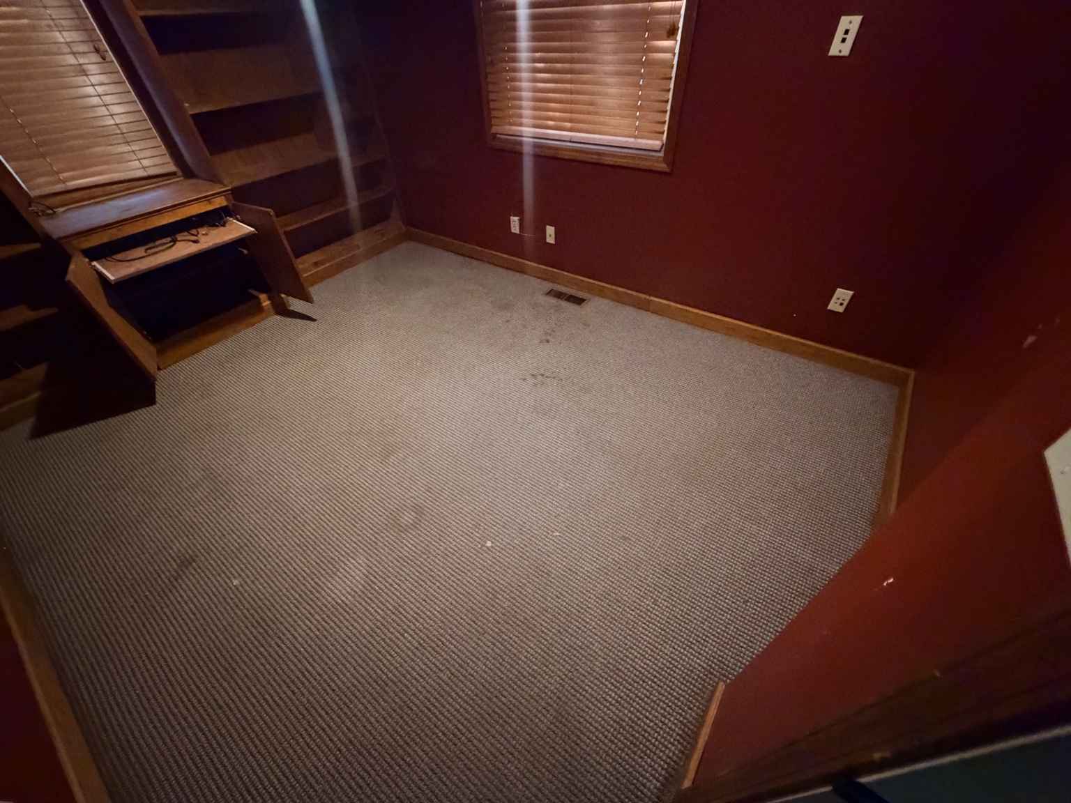 Room with carpet before removal